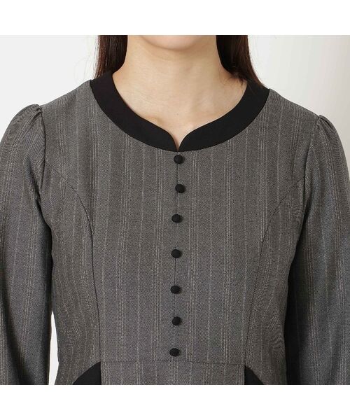 Rose Tiara / ローズティアラ ミニ丈・ひざ丈ワンピース | 【吸湿発熱/毛玉になりにくい】配色切替クラシカルワンピース | 詳細10