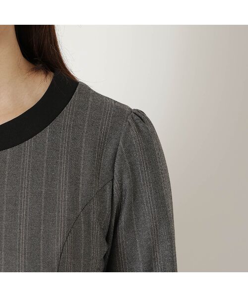 Rose Tiara / ローズティアラ ミニ丈・ひざ丈ワンピース | 【吸湿発熱/毛玉になりにくい】配色切替クラシカルワンピース | 詳細11