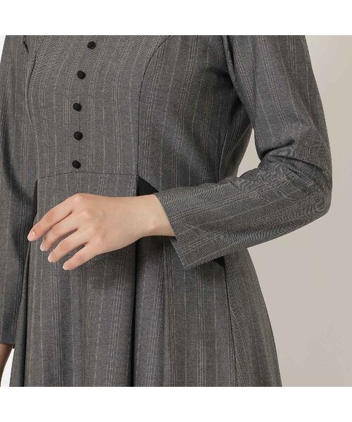 Rose Tiara / ローズティアラ ミニ丈・ひざ丈ワンピース | 【吸湿発熱/毛玉になりにくい】配色切替クラシカルワンピース | 詳細12