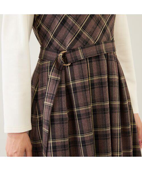 Rose Tiara / ローズティアラ ミニ丈・ひざ丈ワンピース | チェック切替ドッキングワンピース | 詳細13