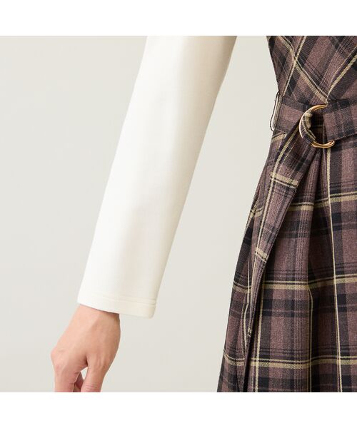 Rose Tiara / ローズティアラ ミニ丈・ひざ丈ワンピース | チェック切替ドッキングワンピース | 詳細15