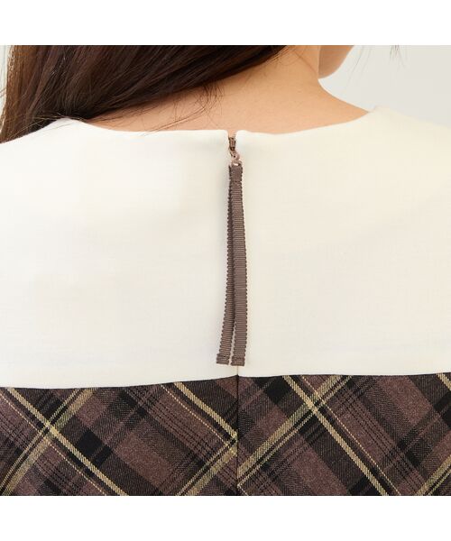 Rose Tiara / ローズティアラ ミニ丈・ひざ丈ワンピース | チェック切替ドッキングワンピース | 詳細16