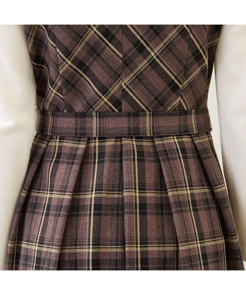 Rose Tiara / ローズティアラ ミニ丈・ひざ丈ワンピース | チェック切替ドッキングワンピース | 詳細17