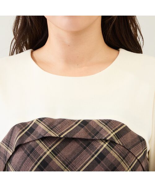 Rose Tiara / ローズティアラ ミニ丈・ひざ丈ワンピース | チェック切替ドッキングワンピース | 詳細11