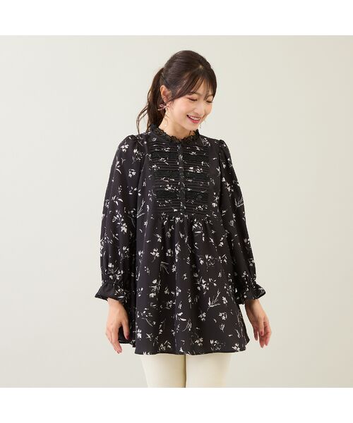 Rose Tiara / ローズティアラ チュニック | オリジナルフラワーチュニック(ブラック)