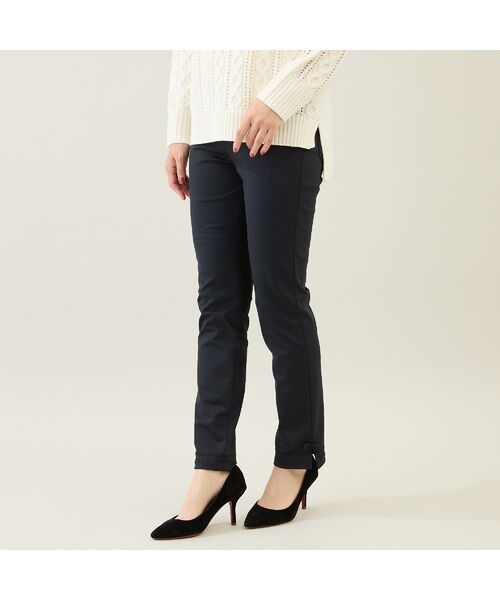 Rose Tiara / ローズティアラ その他パンツ | 【伸縮性◎/ストレッチ発熱】裾リボンレギンスパンツ(ブラック)