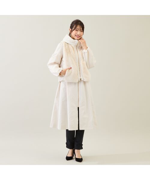 Rose Tiara / ローズティアラ その他アウター | 【3WAY】ダウンベスト付きコート(ホワイト)