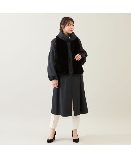 Rose Tiara / ローズティアラ その他アウター | 【3WAY】ダウンベスト付きコート(ブラック)