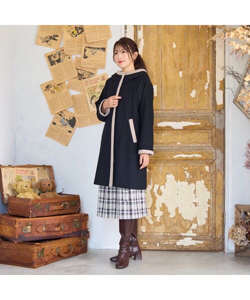 Rose Tiara / ローズティアラ その他アウター | フード付き配色切替えコート | 詳細4