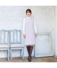 Rose Tiara / ローズティアラ ミニ丈・ひざ丈ワンピース | 【Set】リブニット×ジャンパースカート