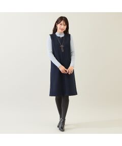 Rose Tiara / ローズティアラ ミニ丈・ひざ丈ワンピース | 【Set】リブニット×ジャンパースカート