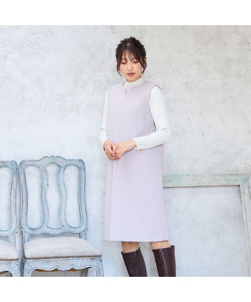 Rose Tiara / ローズティアラ ミニ丈・ひざ丈ワンピース | 【Set】リブニット×ジャンパースカート | 詳細1