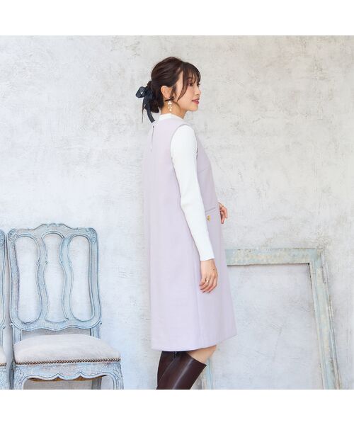 Rose Tiara / ローズティアラ ミニ丈・ひざ丈ワンピース | 【Set】リブニット×ジャンパースカート | 詳細2