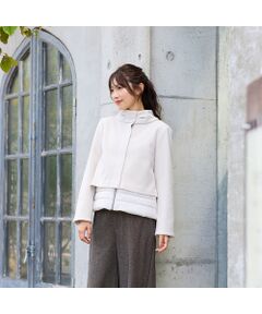 Rose Tiara / ローズティアラ その他アウター | リボンカラードッキングショートコート