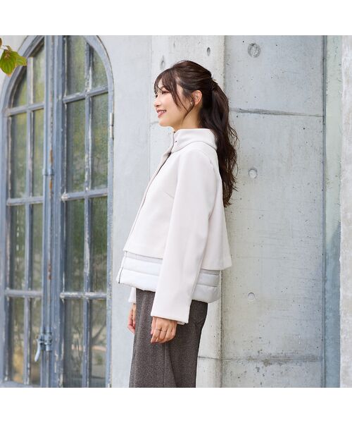 Rose Tiara / ローズティアラ その他アウター | リボンカラードッキングショートコート | 詳細2