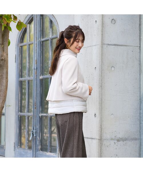 Rose Tiara / ローズティアラ その他アウター | リボンカラードッキングショートコート | 詳細3