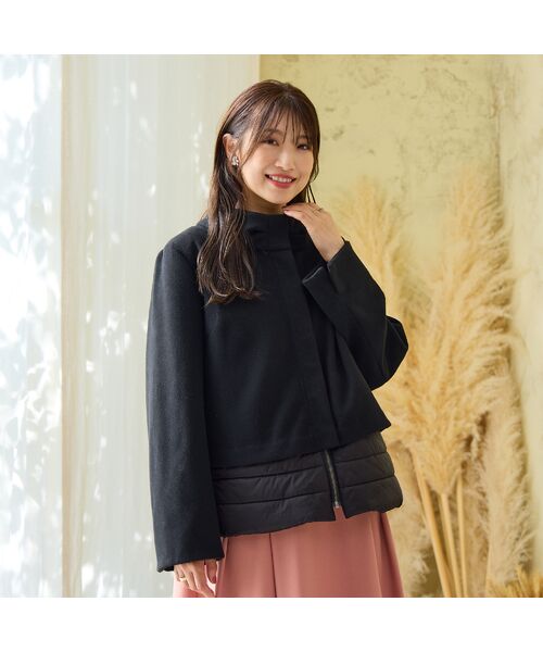 Rose Tiara / ローズティアラ その他アウター | リボンカラードッキングショートコート | 詳細7