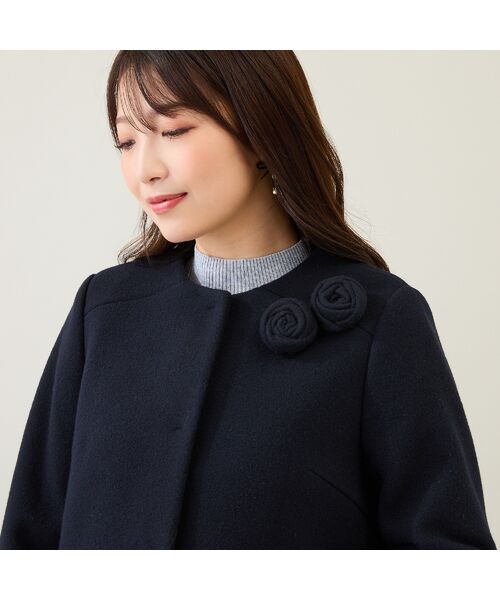 Rose Tiara / ローズティアラ その他アウター | 【コサージュ付】フレア切替コート | 詳細1