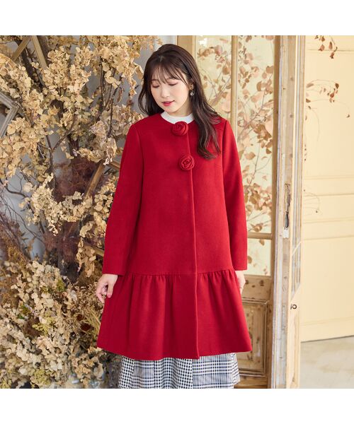 Rose Tiara / ローズティアラ その他アウター | 【コサージュ付】フレア切替コート | 詳細2