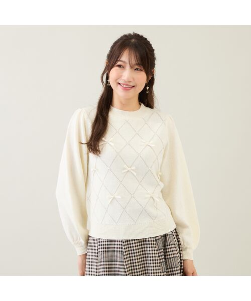 Rose Tiara / ローズティアラ ニット・セーター | アーガイルリボンニット | 詳細1