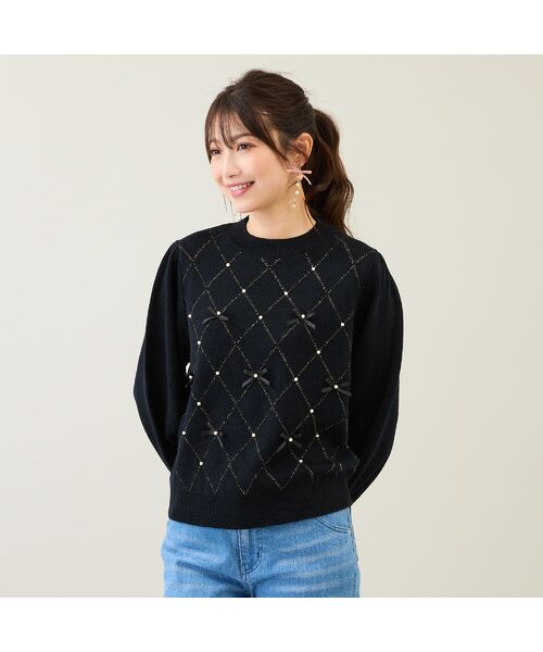 Rose Tiara / ローズティアラ ニット・セーター | アーガイルリボンニット | 詳細2