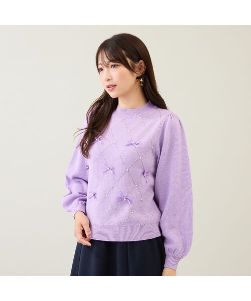 Rose Tiara / ローズティアラ ニット・セーター | アーガイルリボンニット | 詳細5