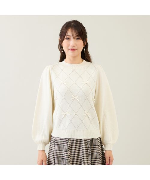 Rose Tiara / ローズティアラ ニット・セーター | アーガイルリボンニット | 詳細8