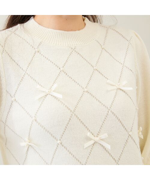 Rose Tiara / ローズティアラ ニット・セーター | アーガイルリボンニット | 詳細9
