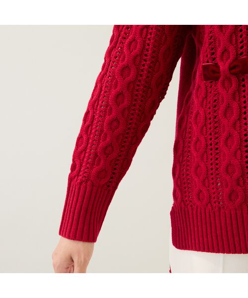 Rose Tiara / ローズティアラ ニット・セーター | リボン×ケーブル編みニットプルオーバー | 詳細9
