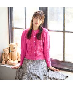 Rose Tiara / ローズティアラ ニット・セーター | レース×ケーブル編みニットカーディガン