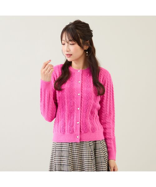 Rose Tiara / ローズティアラ ニット・セーター | レース×ケーブル編みニットカーディガン | 詳細2