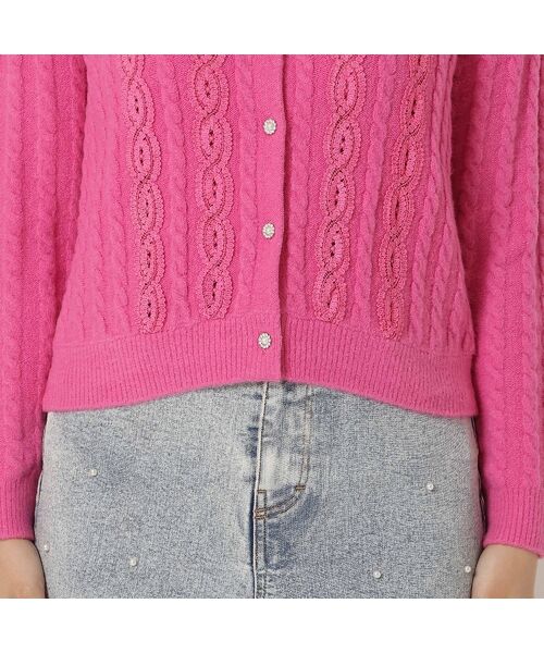 Rose Tiara / ローズティアラ ニット・セーター | レース×ケーブル編みニットカーディガン | 詳細13