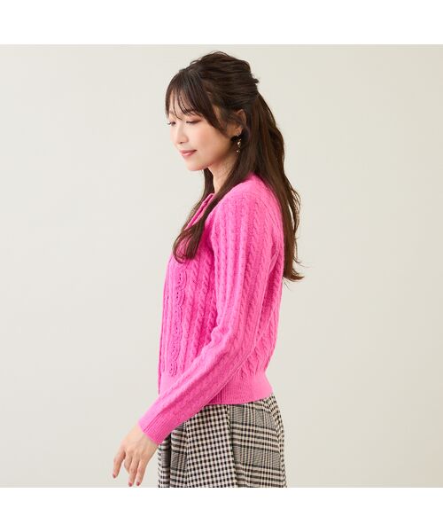 Rose Tiara / ローズティアラ ニット・セーター | レース×ケーブル編みニットカーディガン | 詳細3