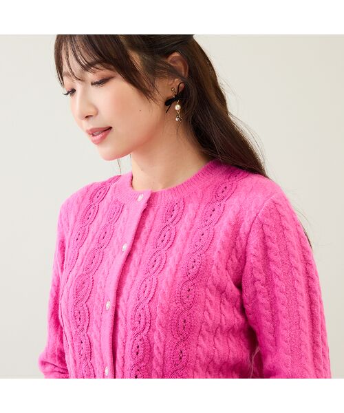 Rose Tiara / ローズティアラ ニット・セーター | レース×ケーブル編みニットカーディガン | 詳細5
