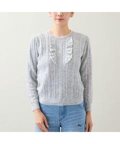 Rose Tiara / ローズティアラ ニット・セーター | フリルラメニットプルオーバー