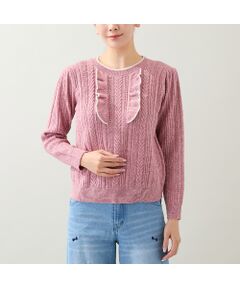 Rose Tiara / ローズティアラ ニット・セーター | フリルラメニットプルオーバー