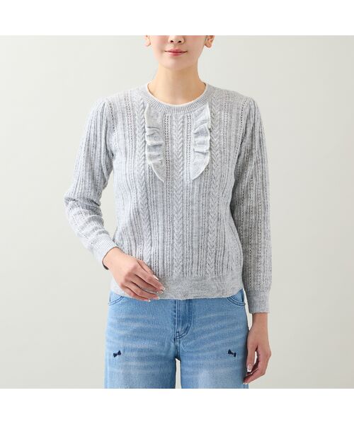 Rose Tiara / ローズティアラ ニット・セーター | フリルラメニットプルオーバー | 詳細1