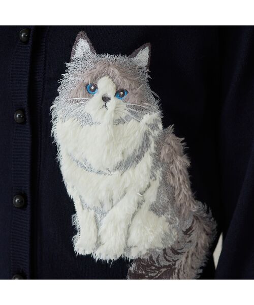 Rose Tiara / ローズティアラ ニット・セーター | ねこ刺繍ニットカーディガン | 詳細5