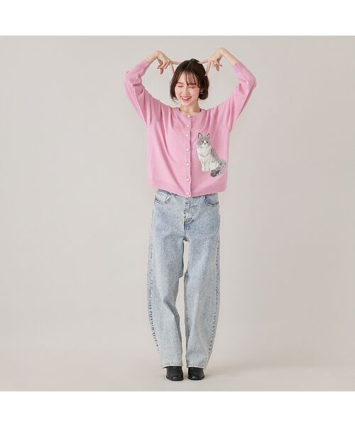 Rose Tiara / ローズティアラ ニット・セーター | ねこ刺繍ニットカーディガン | 詳細7