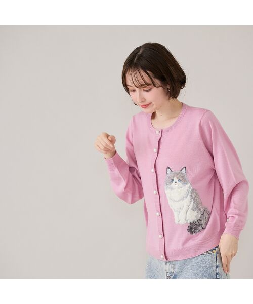 Rose Tiara / ローズティアラ ニット・セーター | ねこ刺繍ニットカーディガン | 詳細9