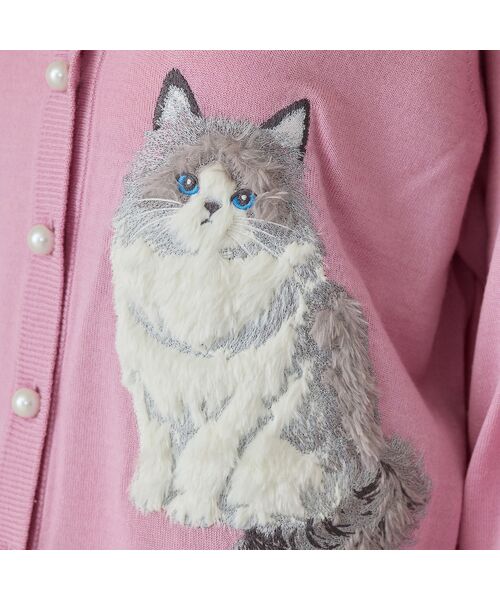 Rose Tiara / ローズティアラ ニット・セーター | ねこ刺繍ニットカーディガン | 詳細11