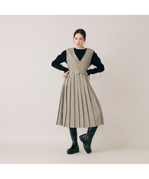 Rose Tiara / ローズティアラ ミニ丈・ひざ丈ワンピース | トラッド風プリーツワンピース | 詳細1