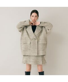 Rose Tiara / ローズティアラ ミニ・ひざ丈スカート | MIXカラーミニスカート/ヘリンボン