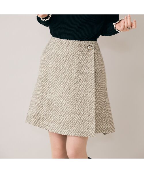 Rose Tiara / ローズティアラ ミニ・ひざ丈スカート | MIXカラーミニスカート/ヘリンボン | 詳細1