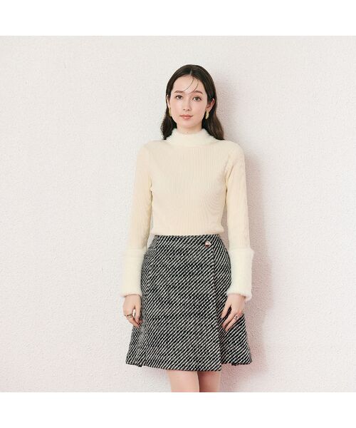 Rose Tiara / ローズティアラ ミニ・ひざ丈スカート | MIXカラーミニスカート/綾目 | 詳細1