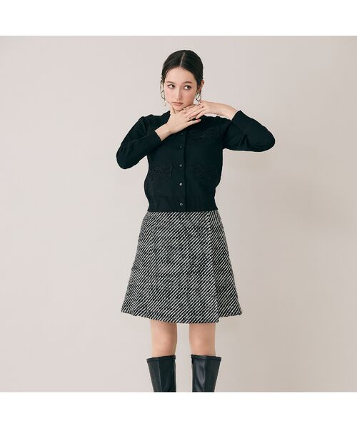 Rose Tiara/ローズティアラ MIXカラーミニスカート/綾目 ブラック 42 Rose Tiara/ローズティアラ MIXカラーミニスカート/綾目 ブラック 42