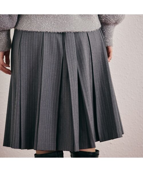 Rose Tiara / ローズティアラ ミニ・ひざ丈スカート | ボックスプリーツ合皮ベルト付きスカート | 詳細4