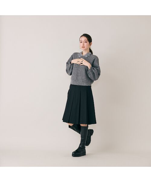 Rose Tiara / ローズティアラ ミニ・ひざ丈スカート | ボックスプリーツ合皮ベルト付きスカート | 詳細9