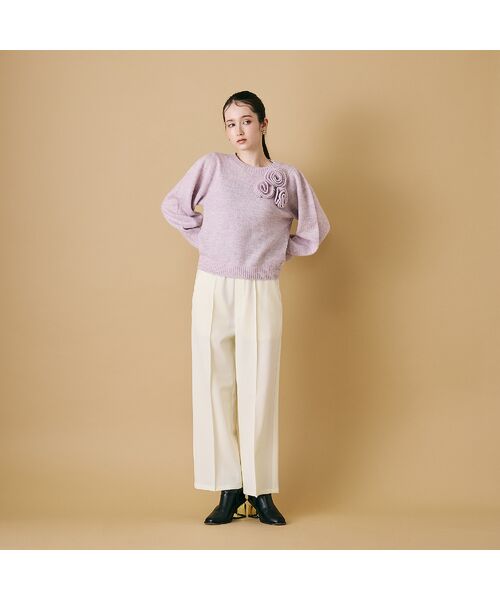 Rose Tiara / ローズティアラ その他パンツ | ウォームストレッチワイドパンツ/White | 詳細6