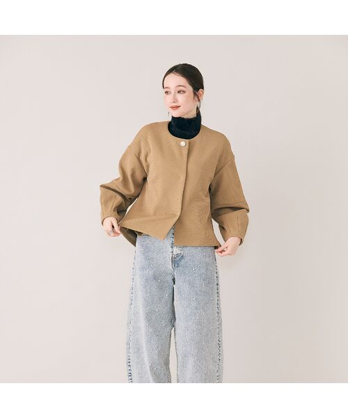 Rose Tiara / ローズティアラ ノーカラージャケット | コクーンシルエットジャケット | 詳細3